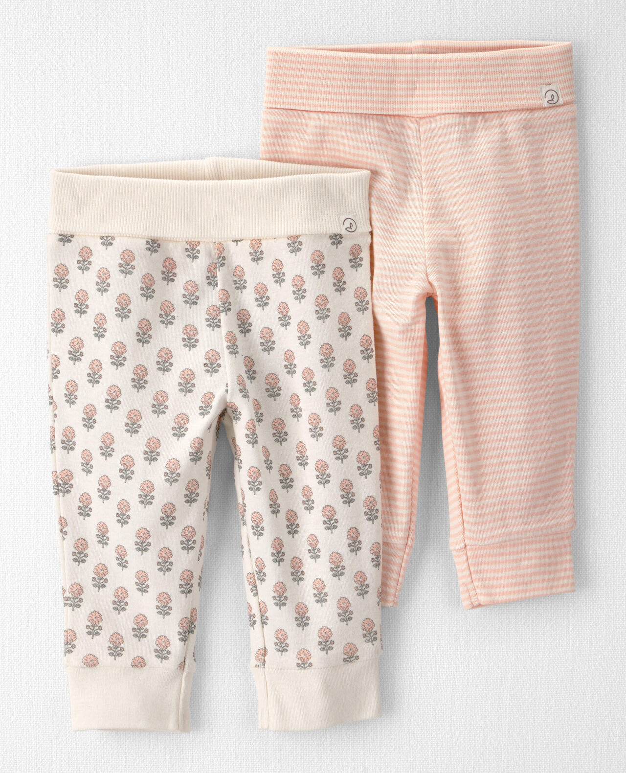 Baby Girl 2-Pack Organic Cotton Grow-With-Me Joggers - Image 6