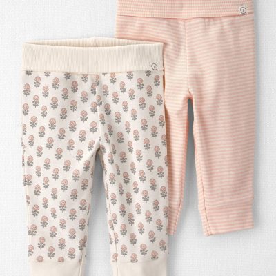 Baby Girl 2-Pack Organic Cotton Grow-With-Me Joggers