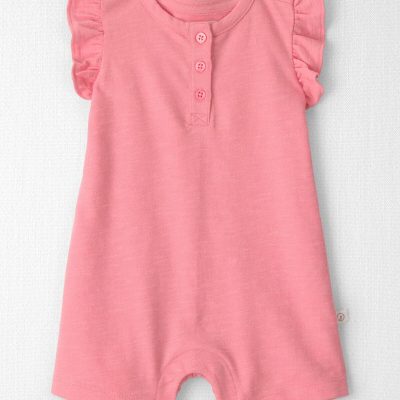 Baby Girl Flutter-Sleeve Romper Made with Organic Cotton