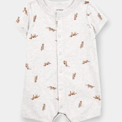 Baby Boy Dog Romper - Grey