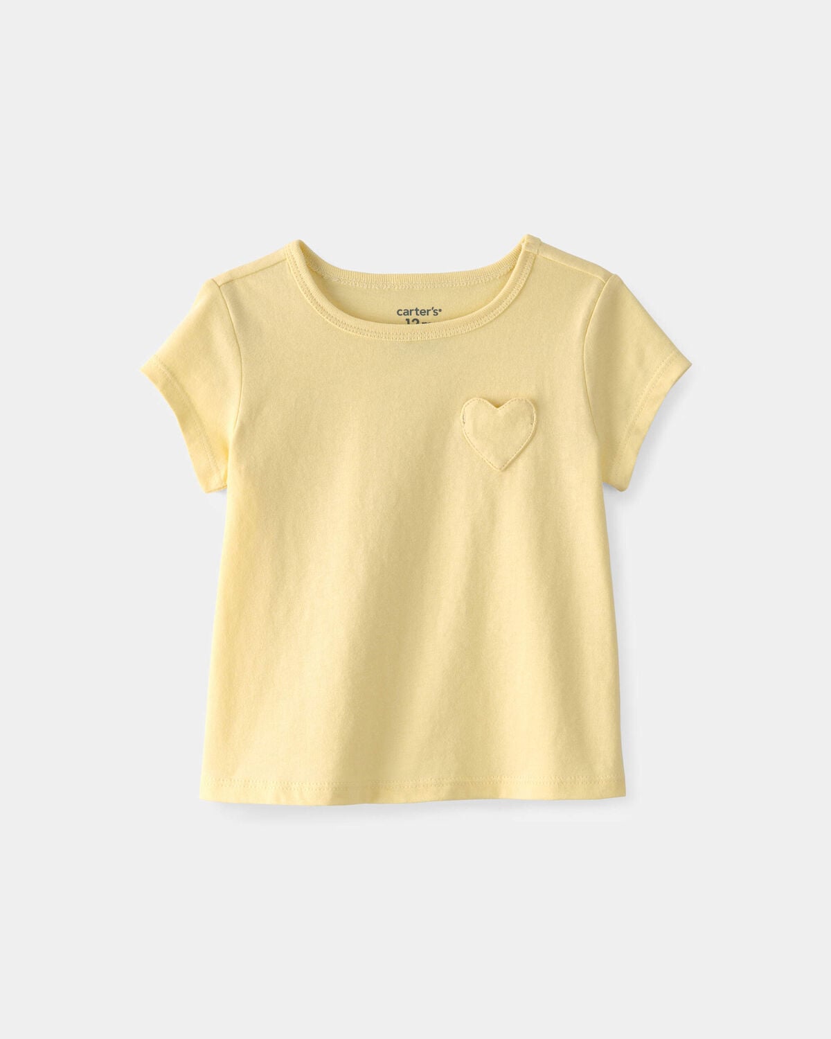 Baby Girl Heart Pocket Top - Yellow