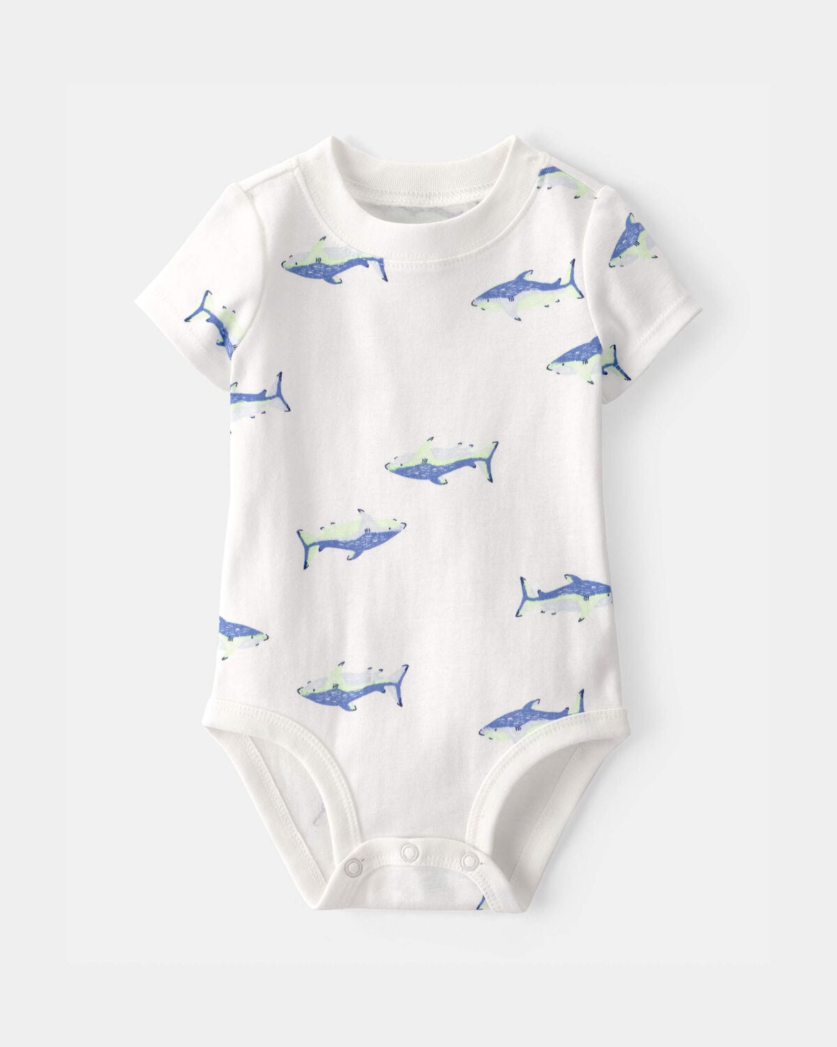 Baby Boy 3-Piece Shark Striped Outfit Set - Blue/White - Image 2