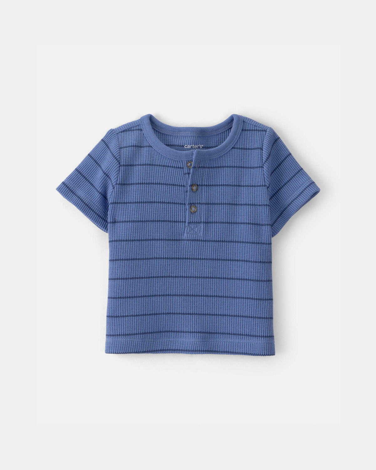 Baby Boy 3-Piece Shark Striped Outfit Set - Blue/White - Image 3