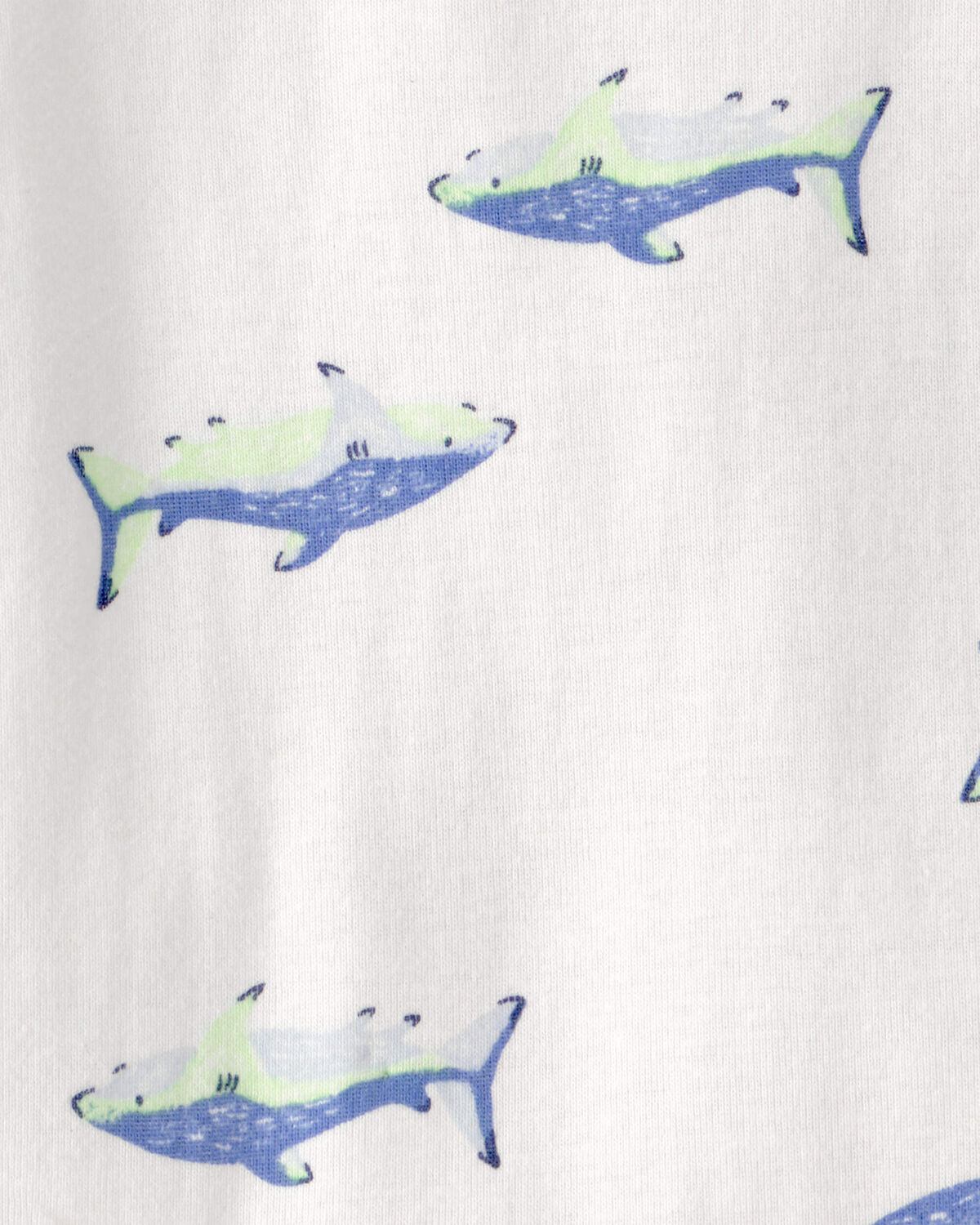 Baby Boy 3-Piece Shark Striped Outfit Set - Blue/White - Image 4
