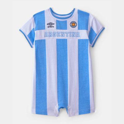 Baby Umbro Argentina Soccer Romper - Light Blue/White
