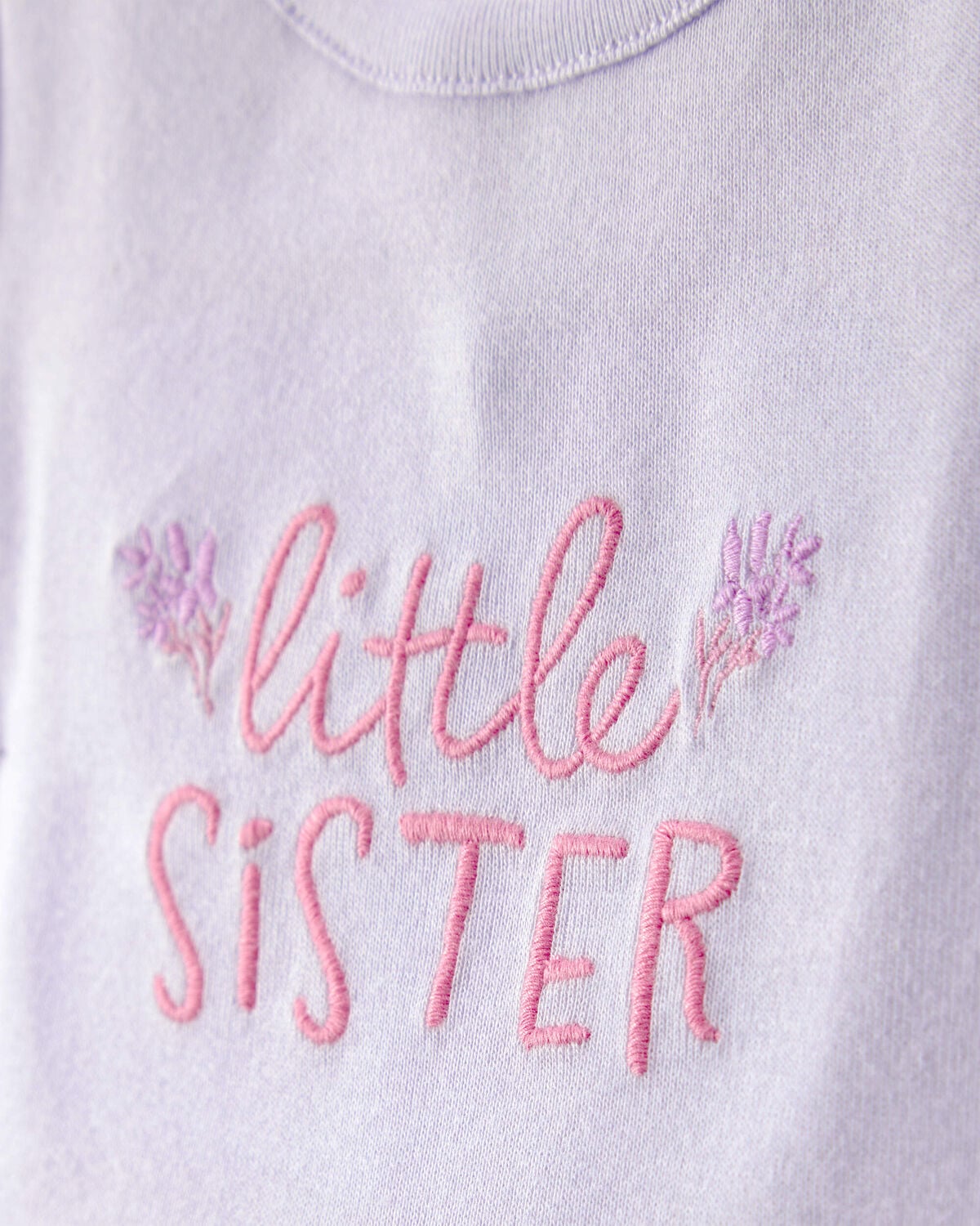 Baby Girl 2-Piece 'Little Sister' Bodysuit & Pant Set - Purple - Image 2