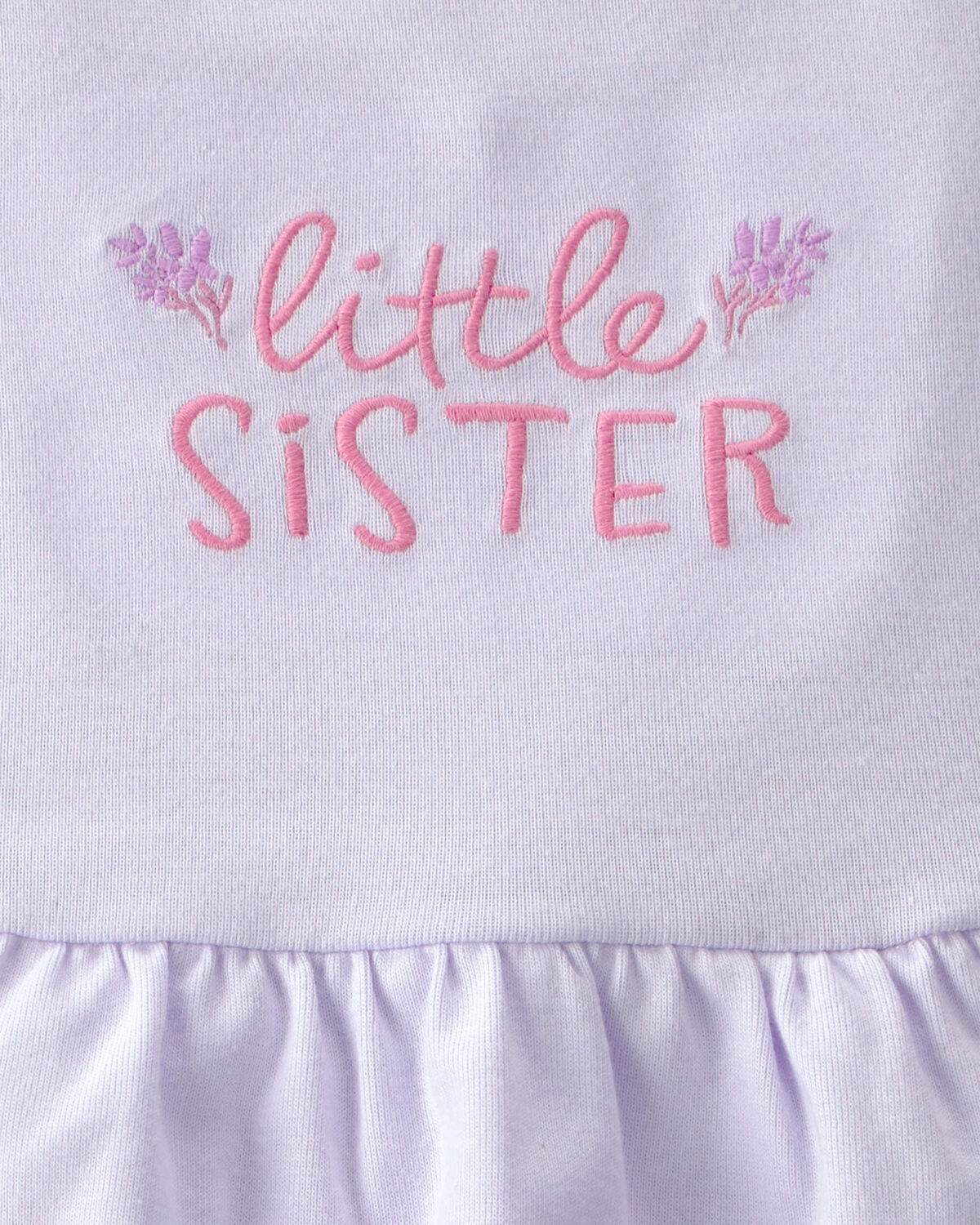 Baby Girl 2-Piece 'Little Sister' Bodysuit & Pant Set - Purple - Image 4