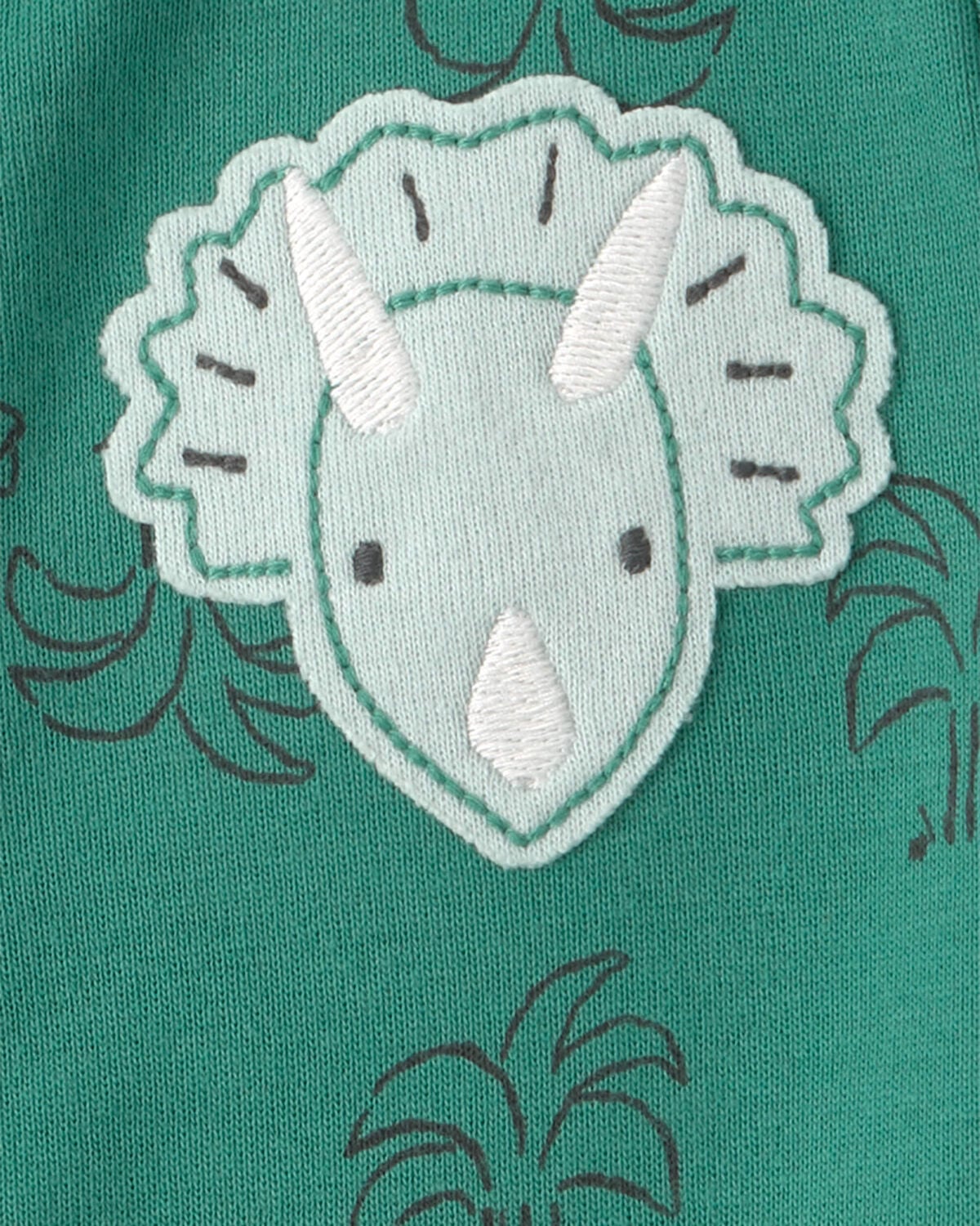 Baby Boy Dinosaur Short-Sleeve Romper - Green - Image 3