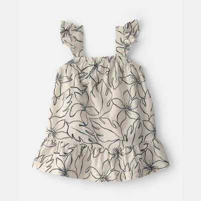 Baby Girl Floral Dress - Black/Ivory