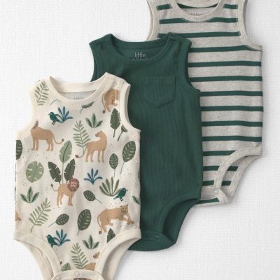 Baby Boy 3-Pack Organic Cotton Bodysuits