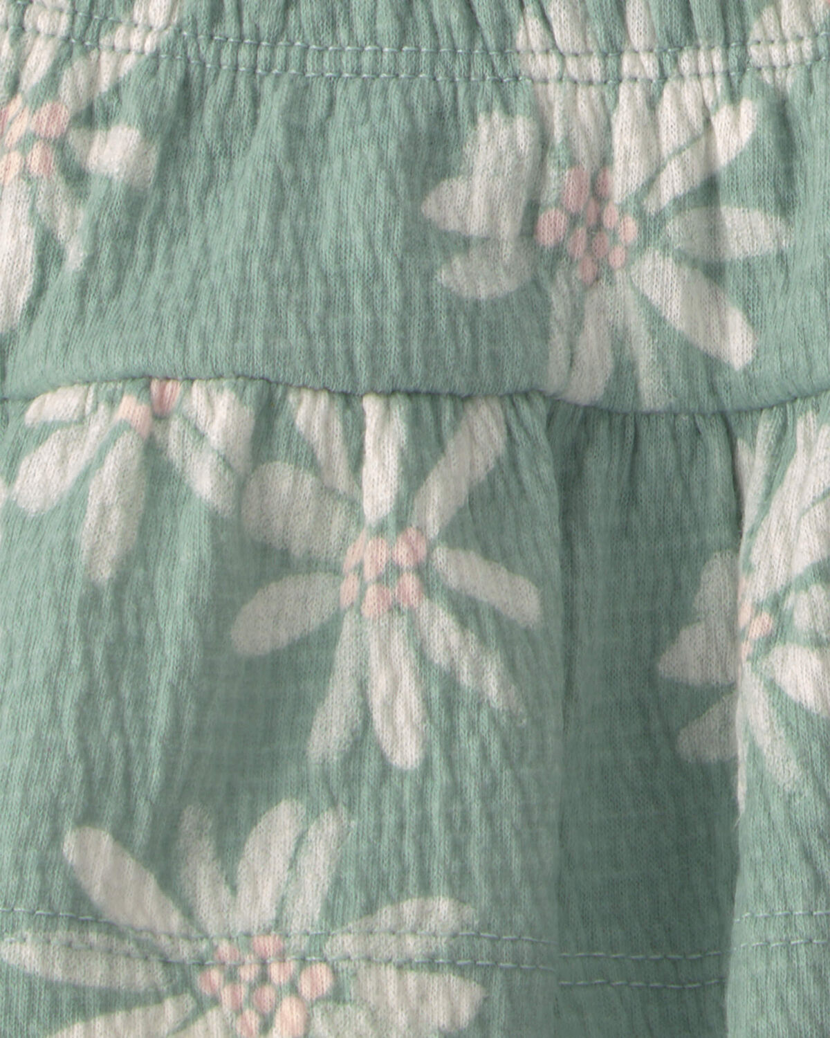 Baby Girl 2-Piece Floral Top & Skort Set - Ivory/Green - Image 3