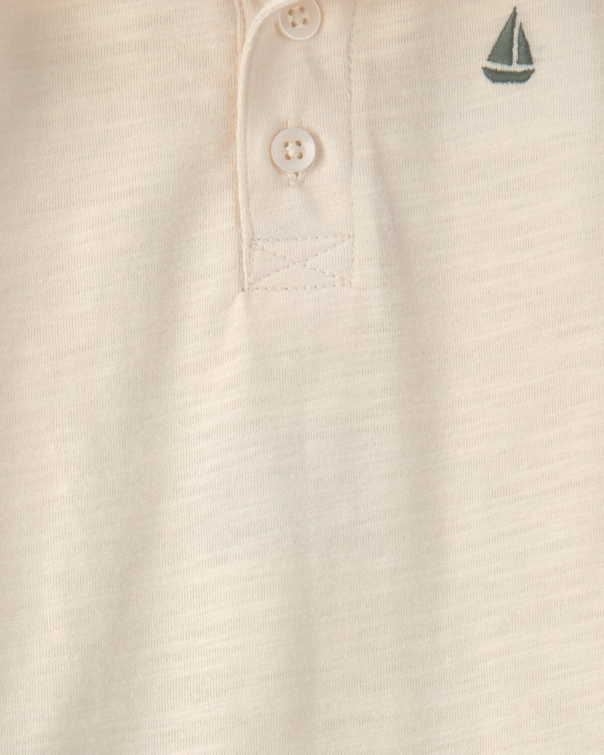 Baby Boy 2-Piece Polo Shirt & Short Set - Cream/Green - Image 2