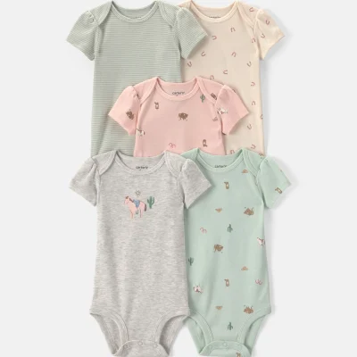 Baby Girl 5-Pack Western Multipack Bodysuits