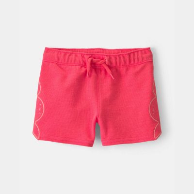 Baby Boy Crab French Terry Shorts - Coral