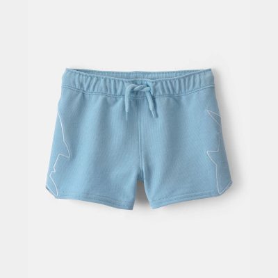Baby Boy Shark French Terry Shorts - Blue