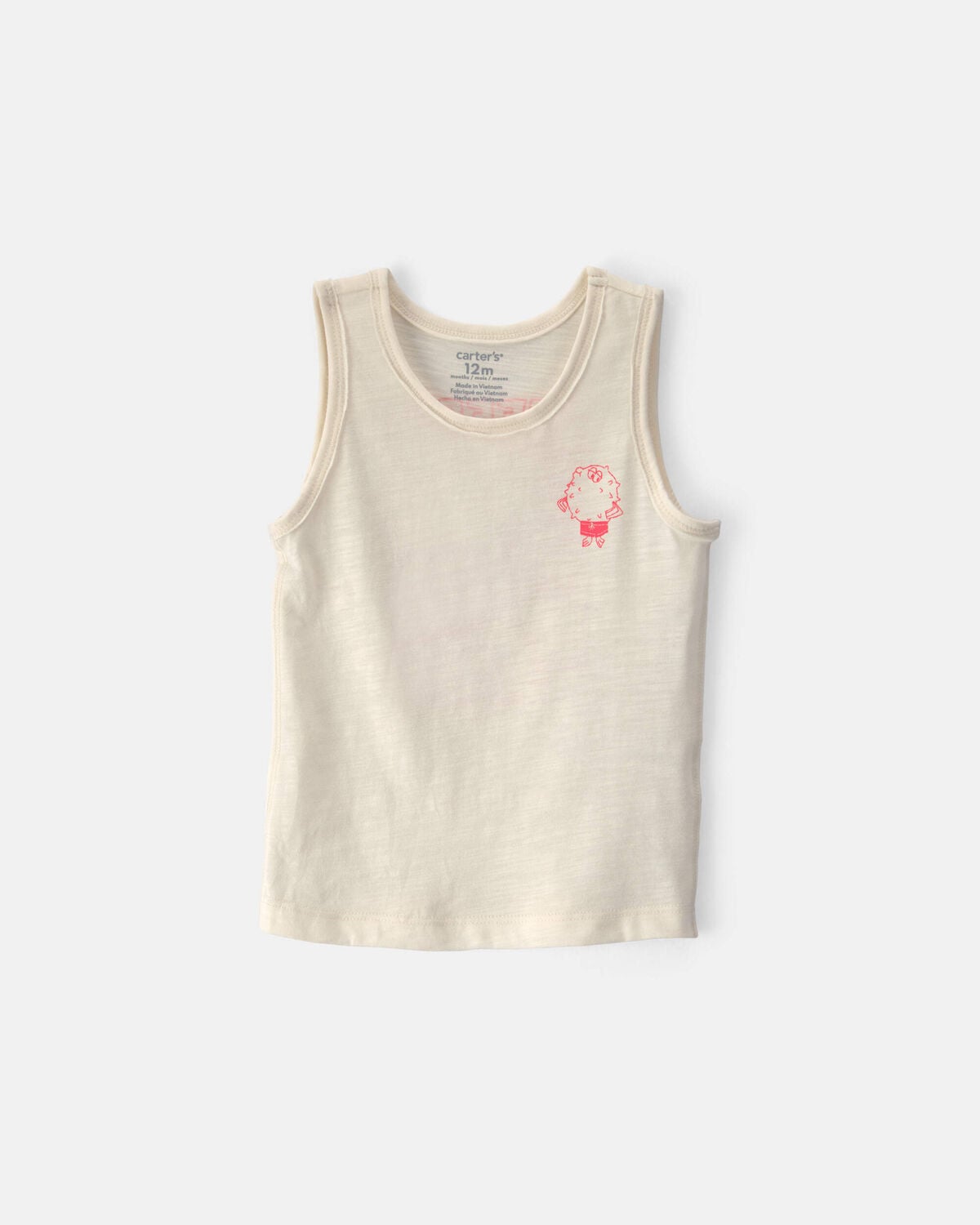 Baby Boy Puffer Fish Graphic Tank - Cream