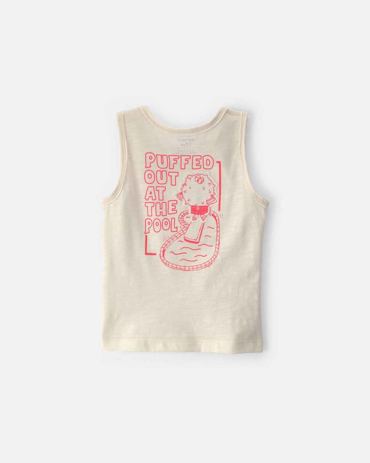 Baby Boy Puffer Fish Graphic Tank - Cream - Image 2