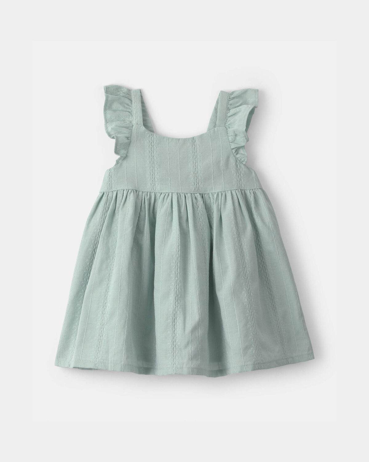 Baby Girl Ruffle-Sleeve Dress - Green