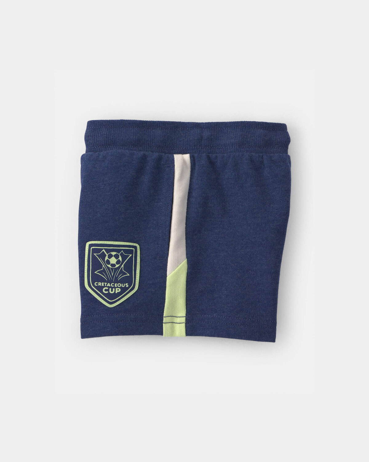 Baby Boy Dinosaur Soccer French Terry Shorts - Navy Blue - Image 3