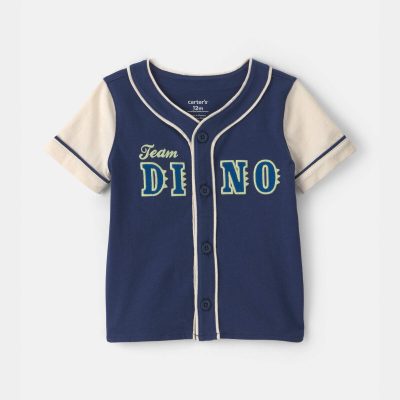 Baby Boy 'Team Dino' Jersey - Navy Blue