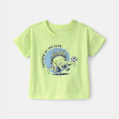 Baby Boy 'Captain Of The Club' Dinosaur Graphic Tee - Green