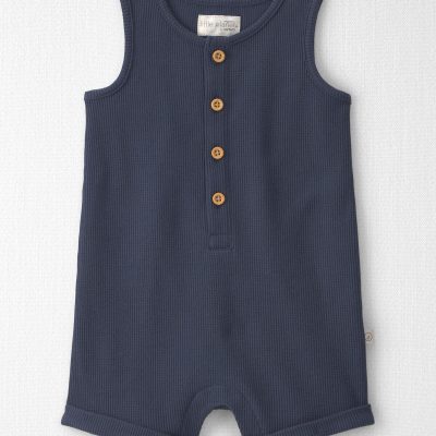 Baby Organic Cotton Waffle Knit Romper