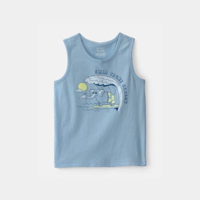 Baby Boy Elephant Graphic Tank - Blue