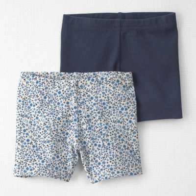Baby Girl 2-Pack Organic Cotton Ribbed Cartwheel Shorts