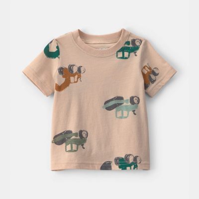Baby Boy Construction Tee - Tan