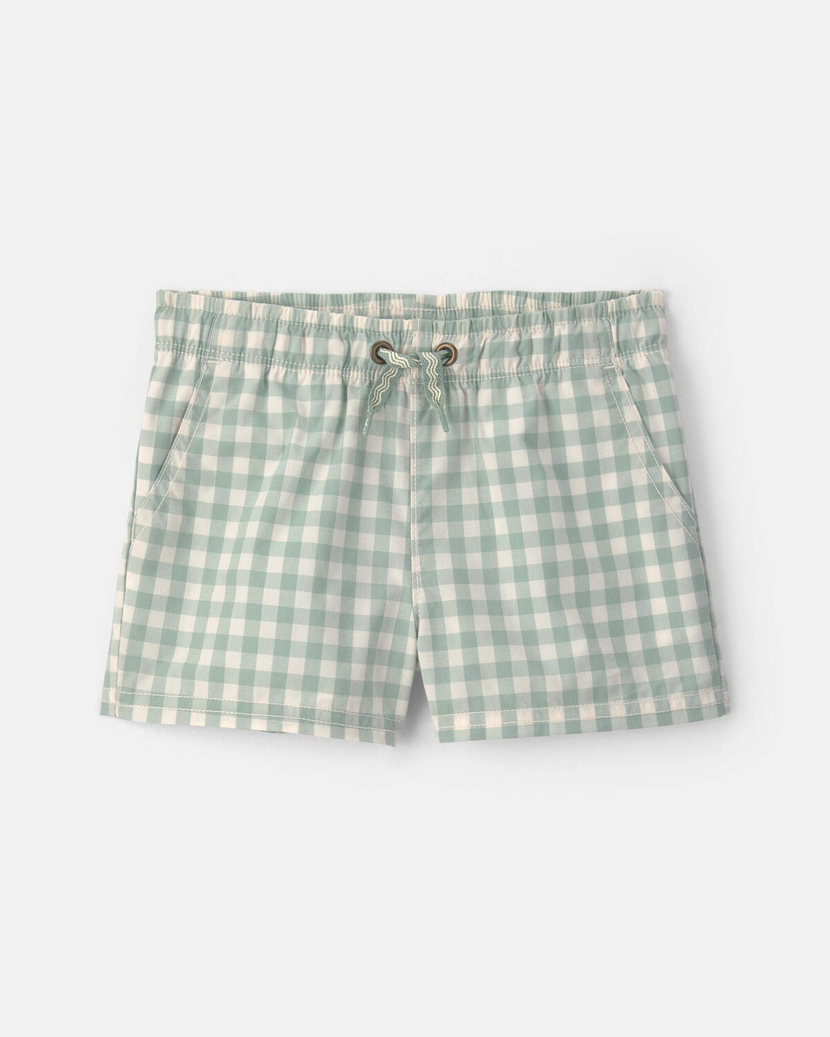 Baby Boy Gingham Poplin Shorts - Green