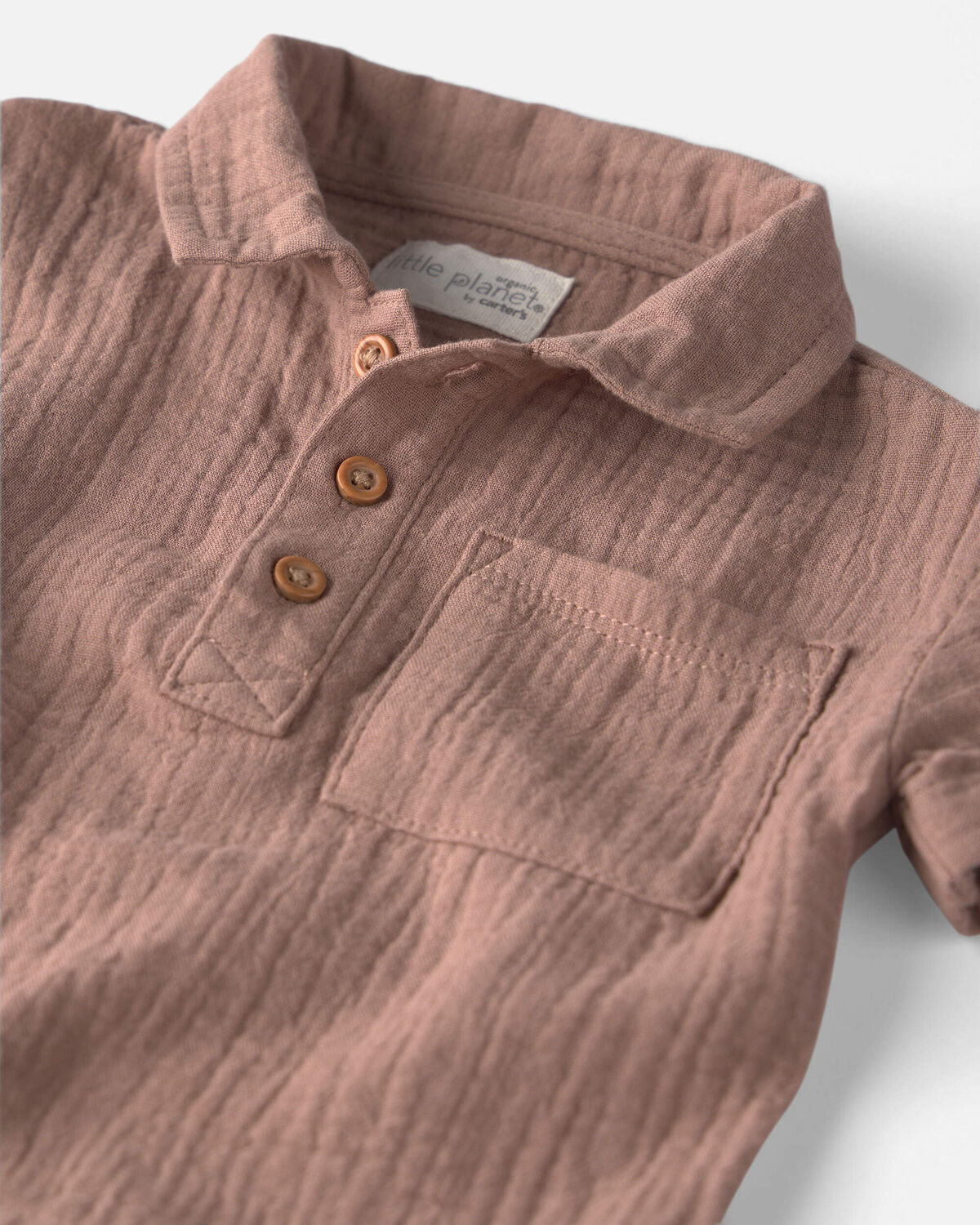 Baby Boy 2-Piece Organic Cotton Gauze Top & Short Set - Image 3