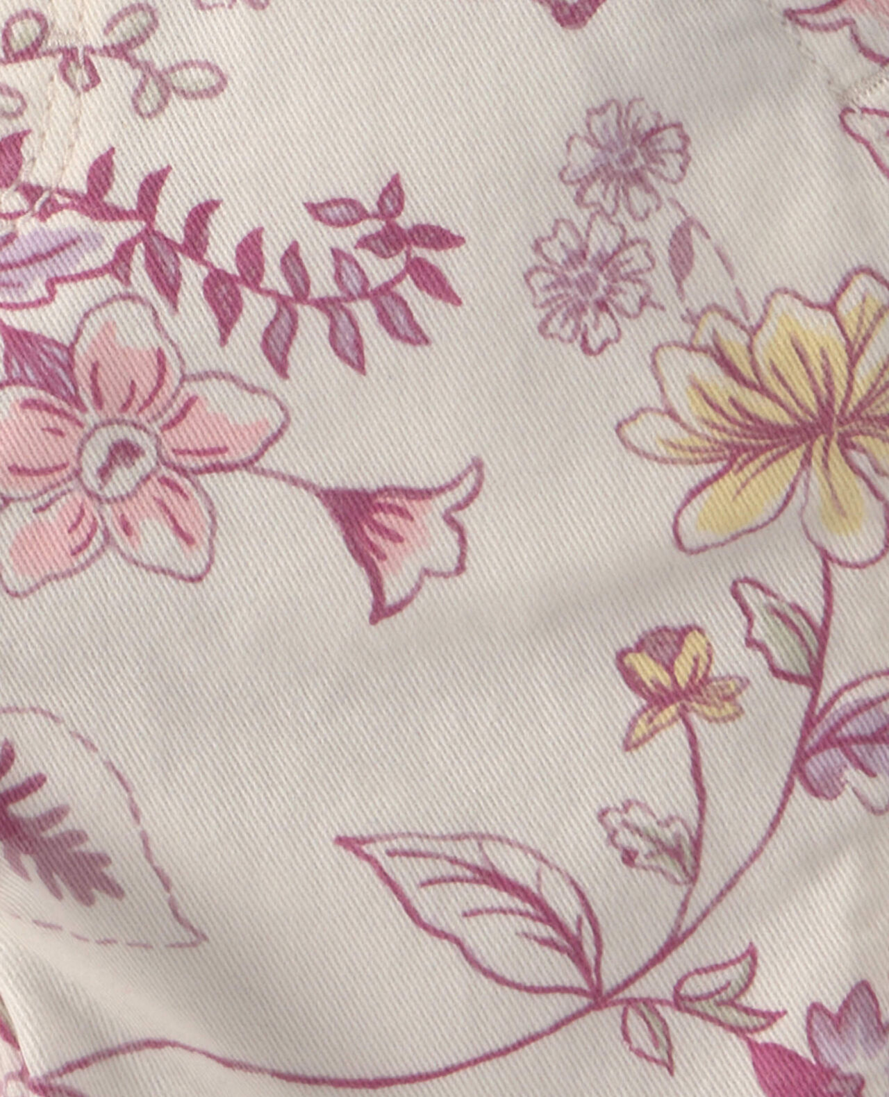 Baby Girl Floral Overalls - Ivory - Image 4