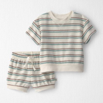 Baby 2-Piece Terry Top & Short Set Made with Organic Cotton in Stripes