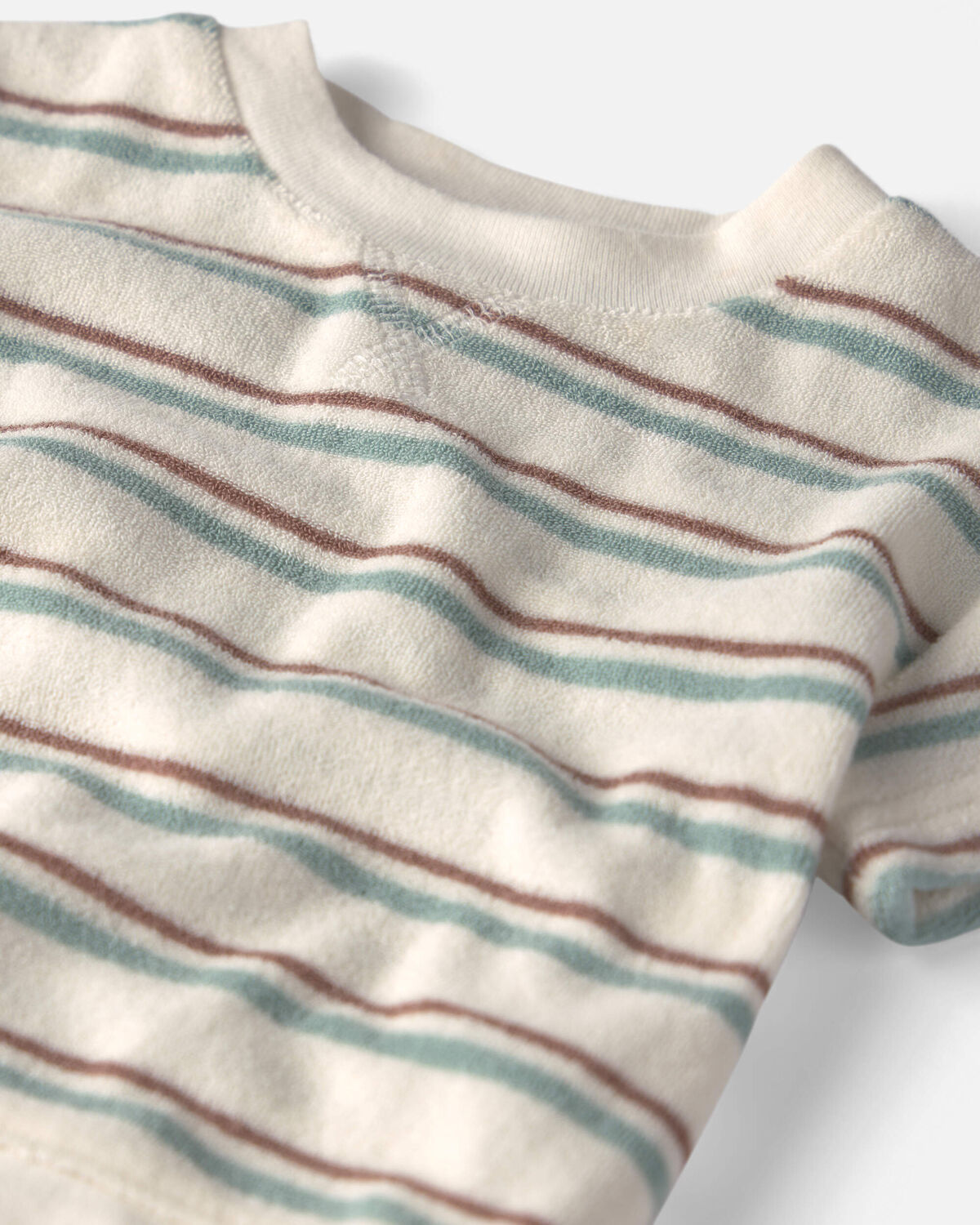 Baby 2-Piece Terry Top & Short Set Made with Organic Cotton in Stripes - Image 3