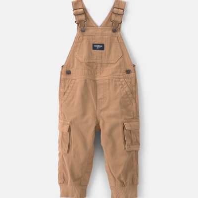 Baby Boy Cargo Overalls - Khaki