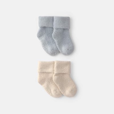 Baby 4-Pack Baby Booties - Blue/Ivory