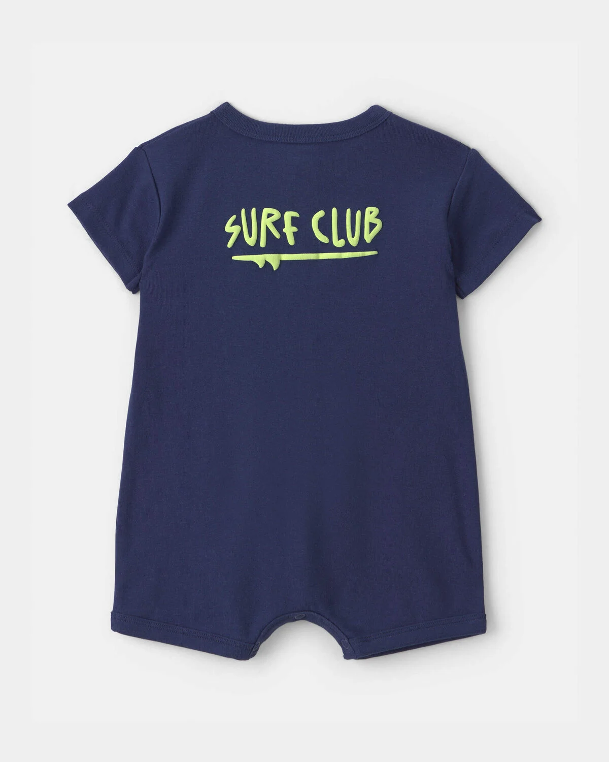 Baby Boy 'Surf Club' Short-Sleeve Romper - Navy Blue - Image 2