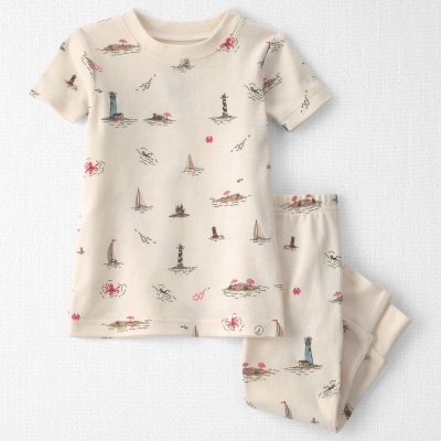 Baby 2-Piece Organic Cotton Pajamas in Coastal Vacation