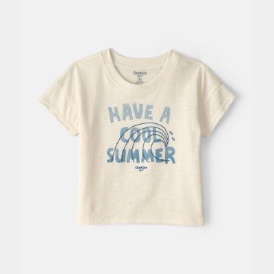 Baby Boy 'Have A Cool Summer' Wave Top - Ivory