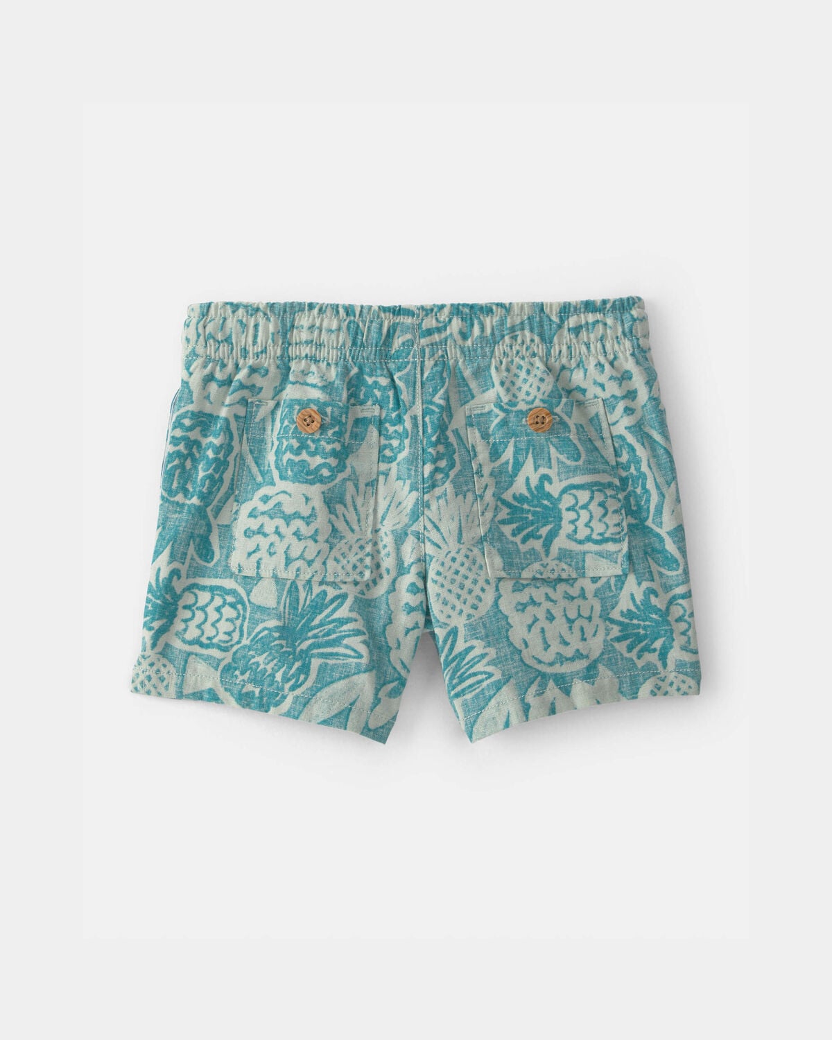 Baby Boy Pineapple Linen Shorts - Blue - Image 2