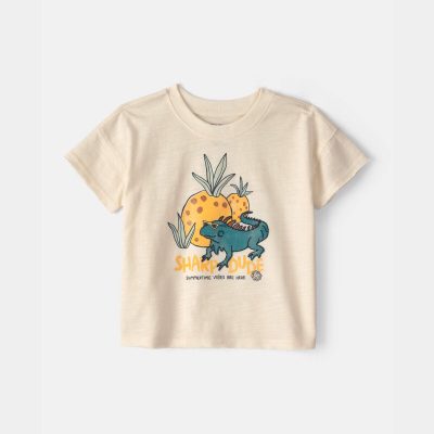 Baby Boy 'Sharp Dude' Iguana Graphic Tee - Cream