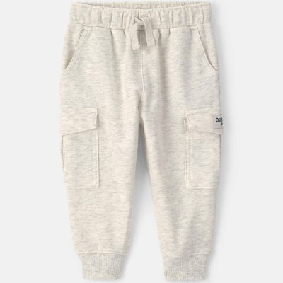 Baby Boy French Terry Cargo Knit Joggers - Grey