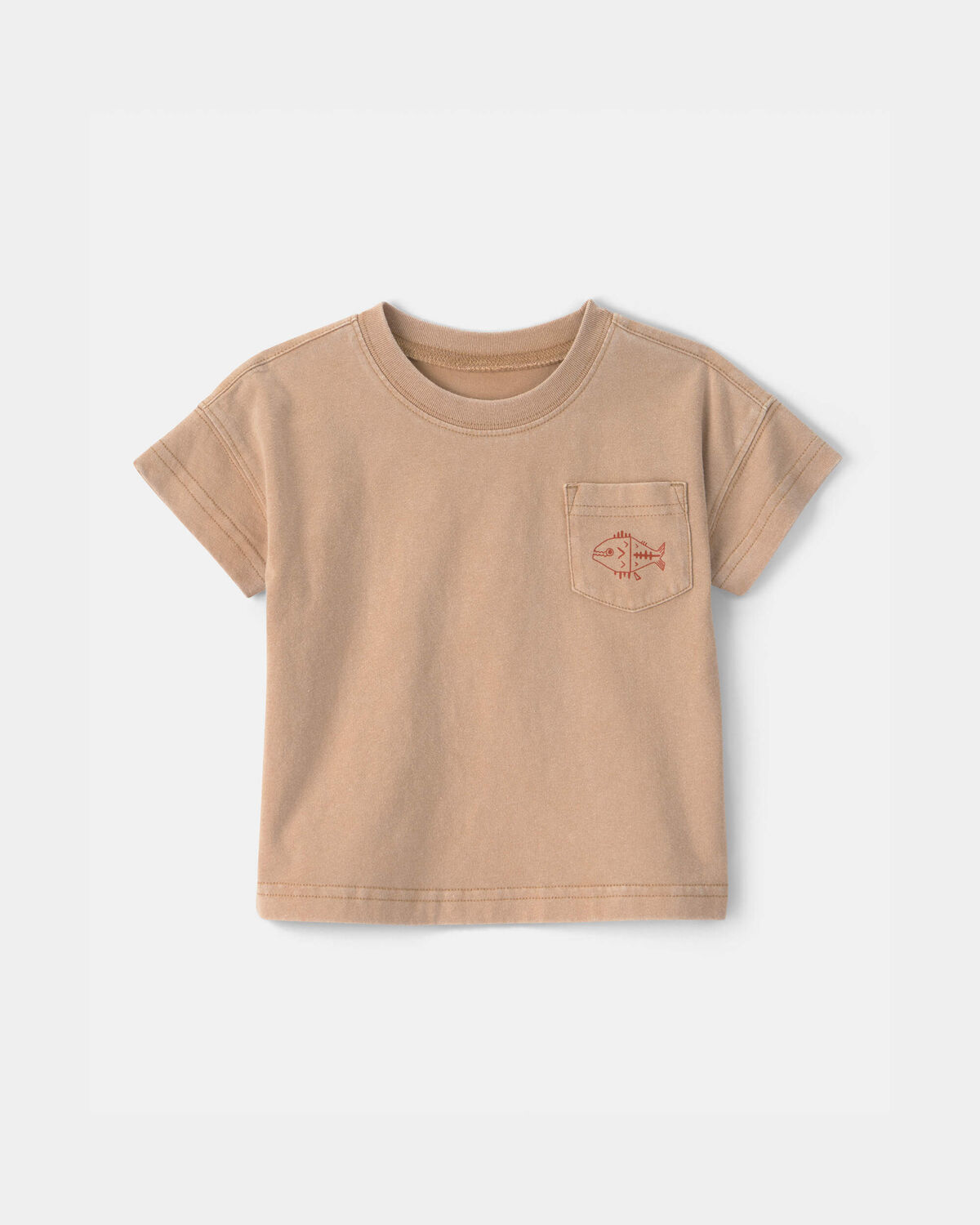 Baby Boy Fish Pocket Tee - Brown
