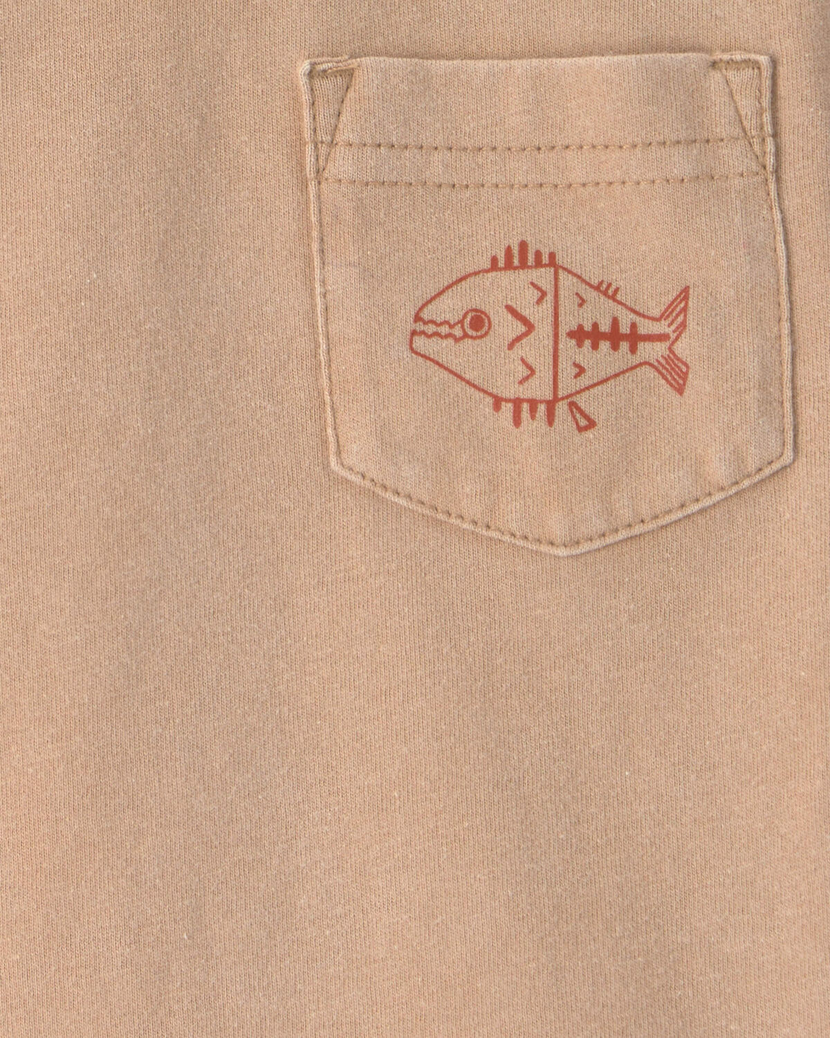 Baby Boy Fish Pocket Tee - Brown - Image 2