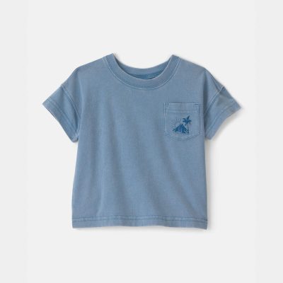 Baby Boy Tropical Island Pocket Tee - Blue