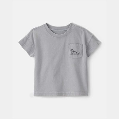 Baby Boy Lizard Pocket Tee - Grey