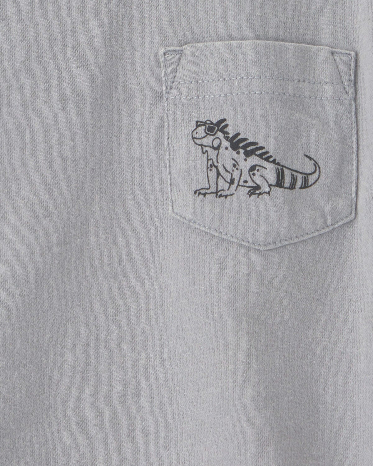 Baby Boy Lizard Pocket Tee - Grey - Image 2