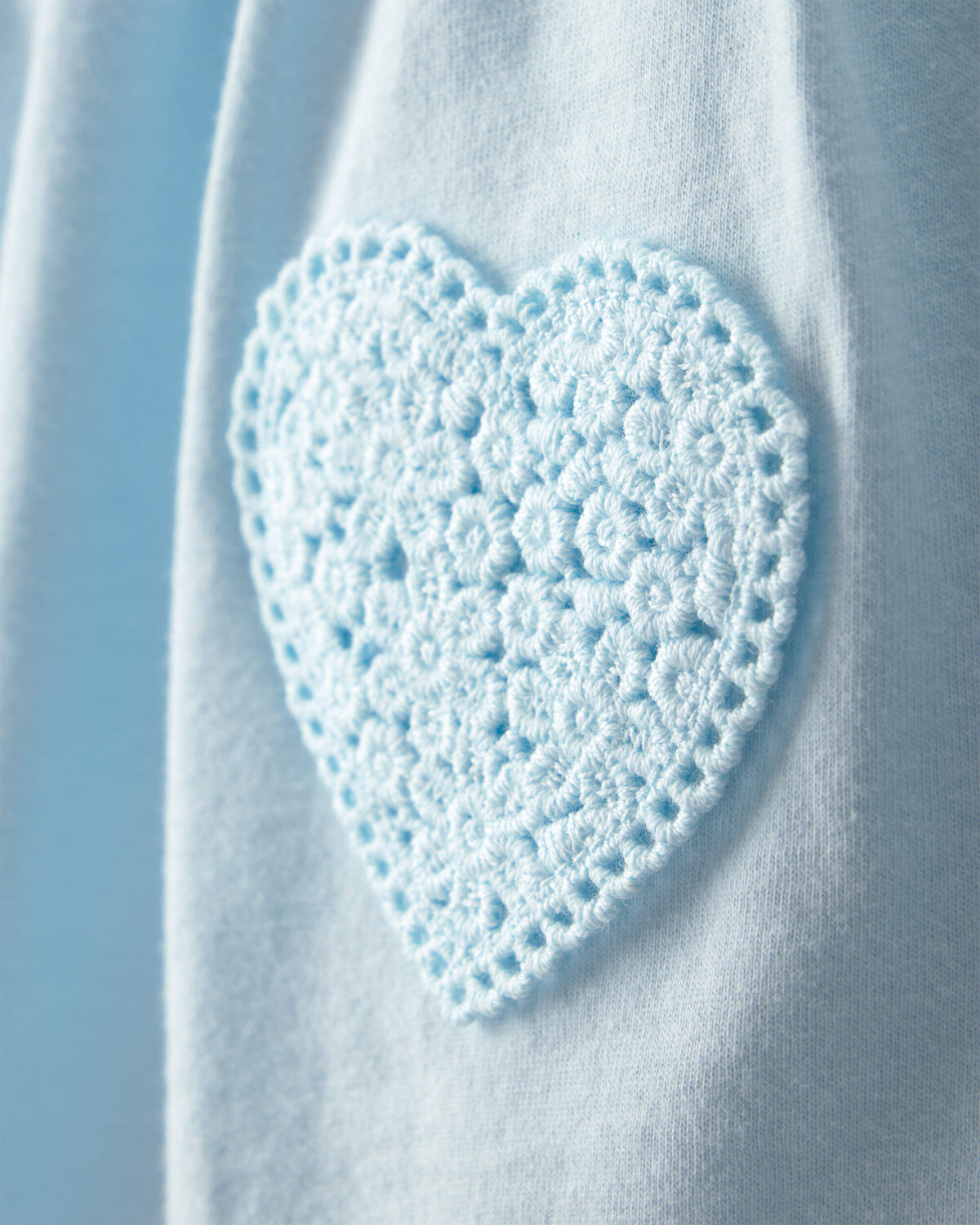Baby Girl Heart Sleeveless Bodysuit Dress - Blue - Image 2