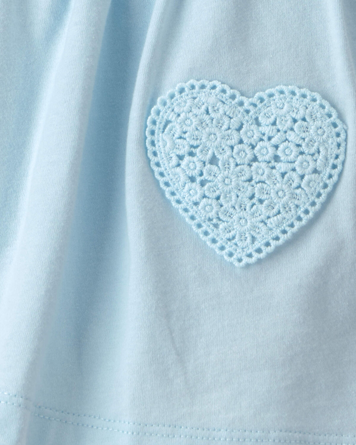 Baby Girl Heart Sleeveless Bodysuit Dress - Blue - Image 3