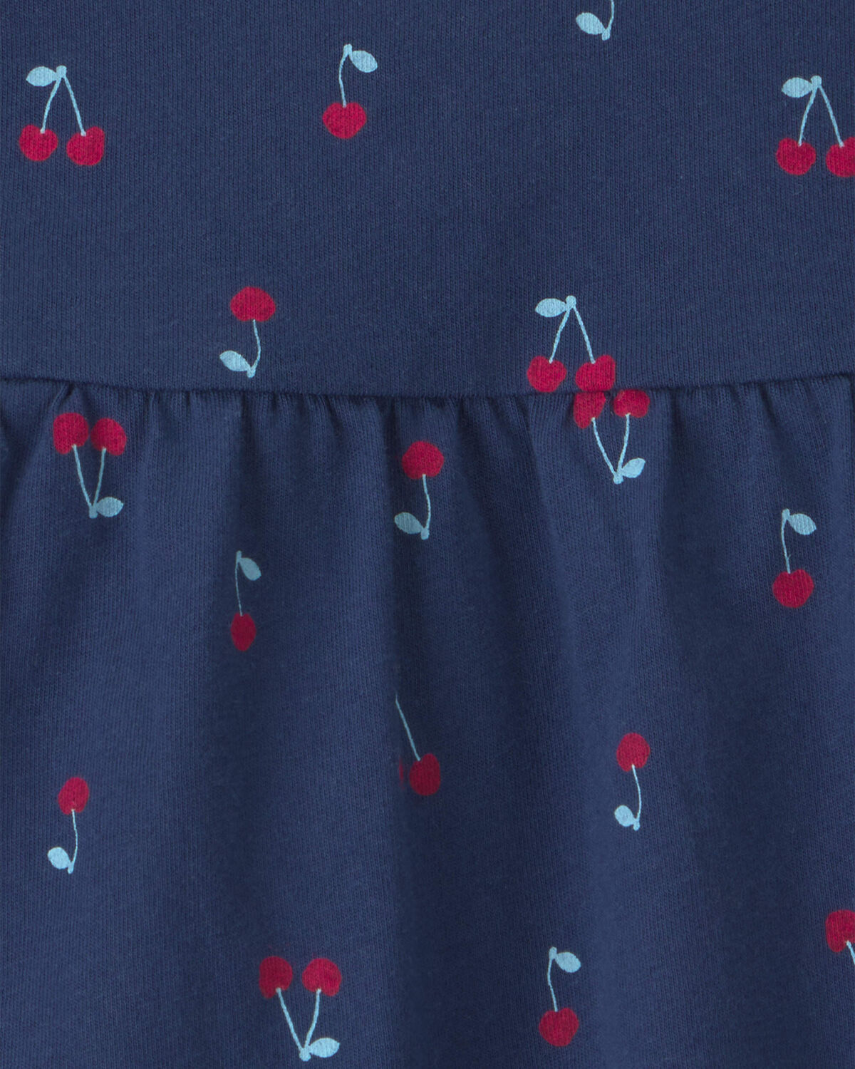 Baby Girl Cherry Sleeveless Bodysuit Dress - Navy Blue - Image 2